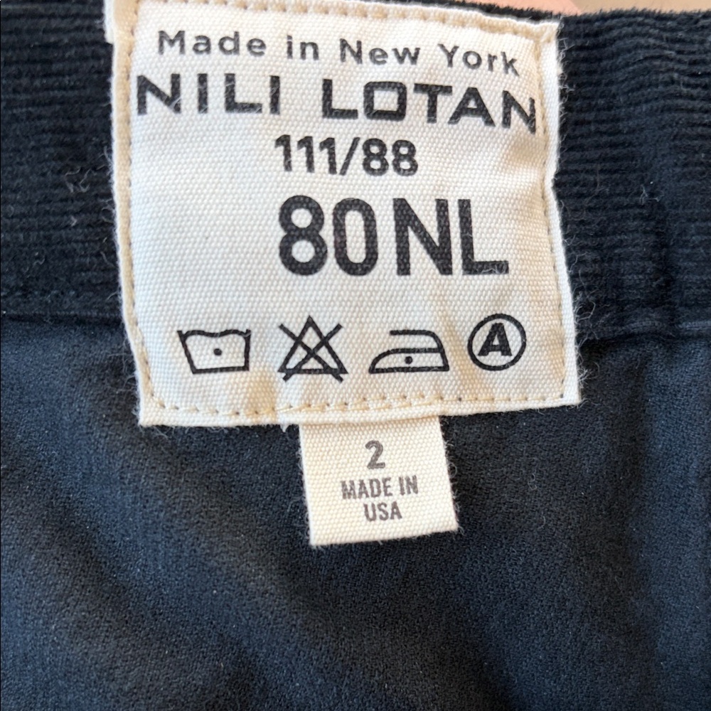 Nili Lotan Shon Corduroy Pant in Carbon Black - Picture 2 of 3